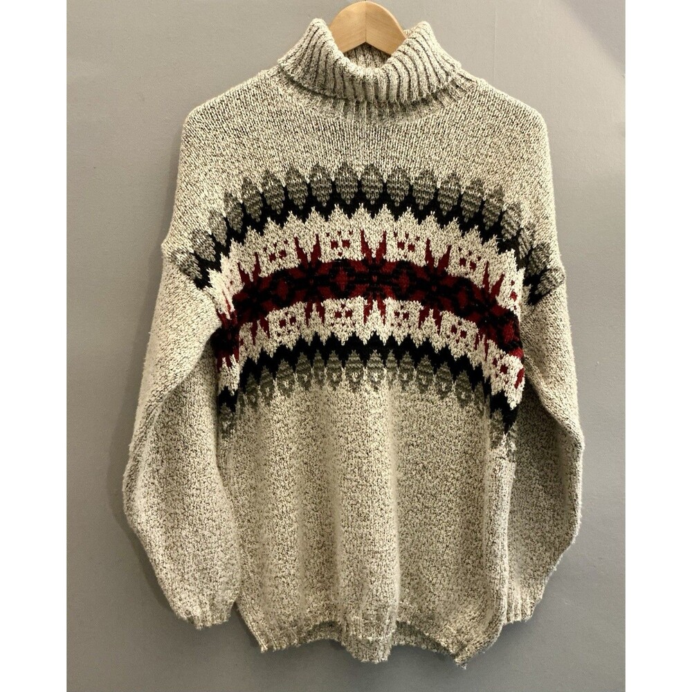 Vintage 90s American Portrait Oversize Turtleneck Sweater Small  Made in USA